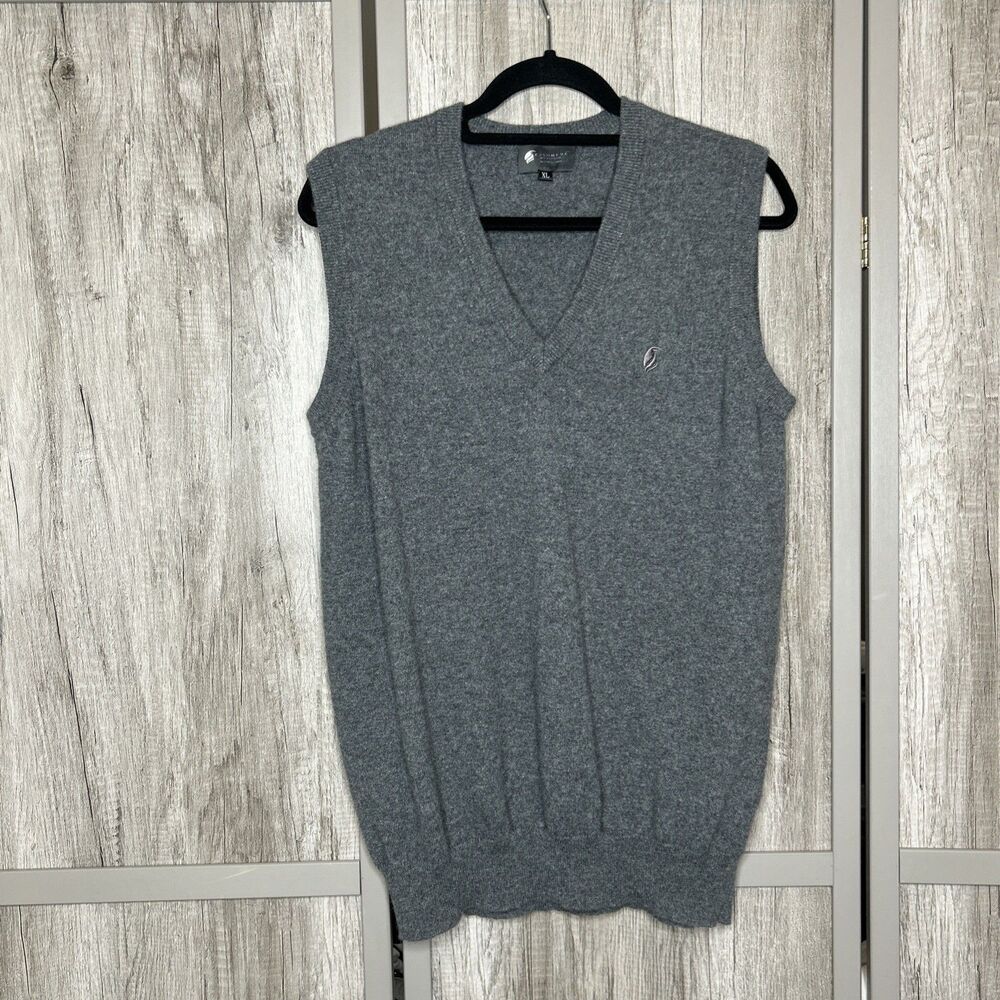 Cashmere Boutique Sweater Vest Men Size XL V Neckline Preppy Gray Color